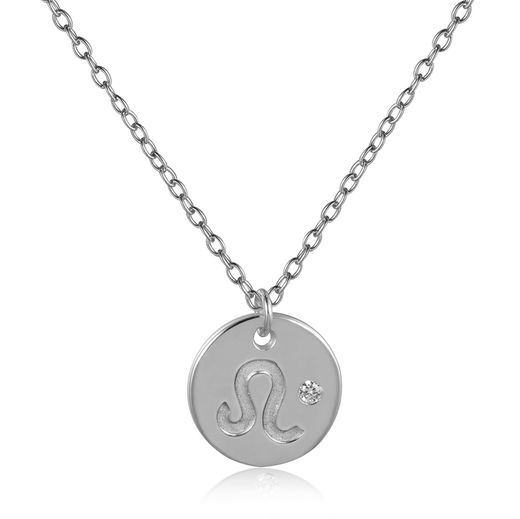 Colgante Plata Mujer 10mm COZ0158RH Zodiaco Leo Circonitas