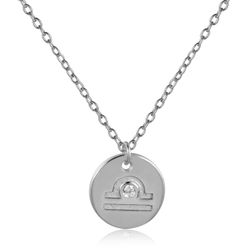 Colgante Plata Mujer 10mm COZ0159RH Zodiaco Libra Circonitas