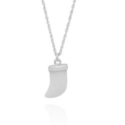 Colgante Plata Mujer 11x6mm CO00073RHAB Cuerno Piedra Mineral Ágata Blanca