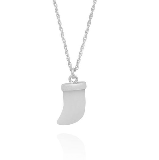 Colgante Plata Mujer 11x6mm CO00073RHAB Cuerno Piedra Mineral Ágata Blanca