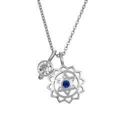 Colgante Plata Mujer 15mm COZ0347RHZA Mandala Circonitas Azul