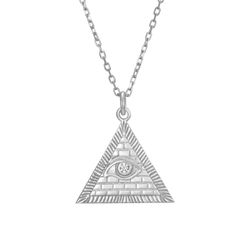 Colgante Plata Mujer 15mm COZ0352RH Triángulo Illuminati Circonitas