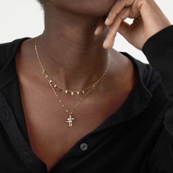 Colgante Plata Mujer 20mm COZ0403RH Doble Cruz Circonitas