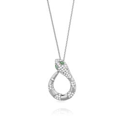 Colgante Plata Mujer 27x18mm COZ0387RHZV Serpientes Circonitas Verdes