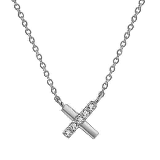 Colgante Plata Mujer 6mm COZ0307RH Cruz Circonitas
