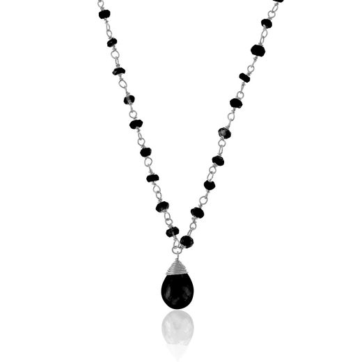 Colgante Plata Mujer 6x4mm COM0007PLOX Piedra Mineral Onix Negro