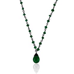 Colgante Plata Mujer 6x4mm COM0007RUOV Piedra Mineral Onix Verde