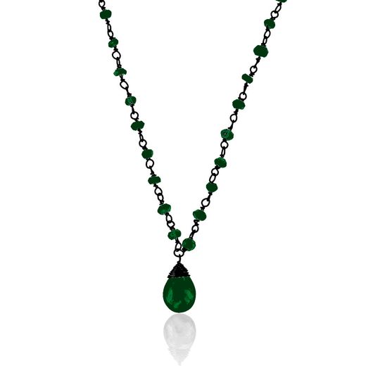 Colgante Plata Mujer 6x4mm COM0007RUOV Piedra Mineral Onix Verde