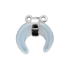 Colgante Plata Mujer CGM0001RHCB Cuerno Piedra Mineral Calcedonia Azul
