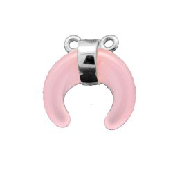 Colgante Plata Mujer CGM0001RHCR Cuerno Piedra Mineral Cuarzo Rosa