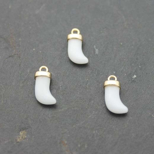 Colgante Plata Mujer CHM0003RHAB Cuerno Piedras Minerales Ágata Blanca (1) Unidad
