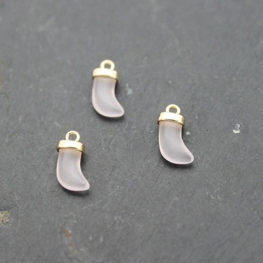 Colgante Plata Mujer CHM0003RHCR Cuerno Piedras Minerales Cuarzo Rosa (1) Unidad