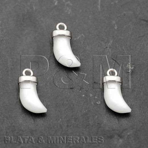 Colgante Plata Mujer CHM0003RHNA Cuerno Piedras Minerales Nácar (1) Unidad