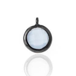 Colgante Plata Mujer CHM0004RUCB Piedra Mineral Calcedonia Azul