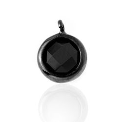 Colgante Plata Mujer CHM0004RUOX Piedra Mineral Onix Negro