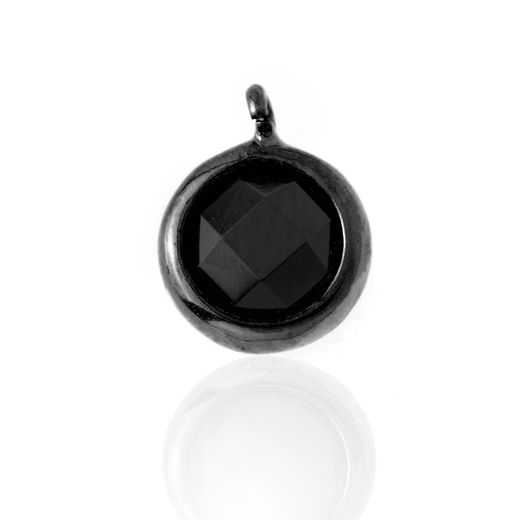 Colgante Plata Mujer CHM0004RUOX Piedra Mineral Onix Negro