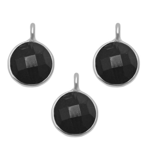 Colgante Plata Mujer CHM0006PLOX Piedras Minerales Onix Negro (1) Unidad
