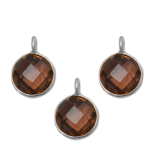 Colgante Plata Mujer CHM0007PLCH Piedra Mineral Cuarzo Ahumado