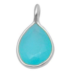 Colgante Plata Mujer CHM0012PLCB Piedras Minerales Calcedonia Azul