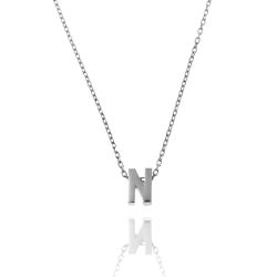 Colgante Plata Mujer CO00039NRH Letra N En Brillo