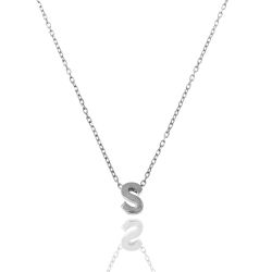 Colgante Plata Mujer CO00039SRH Letra S En Brillo