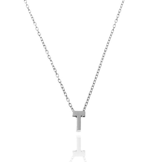 Colgante Plata Mujer CO00039TRH Letra T En Brillo