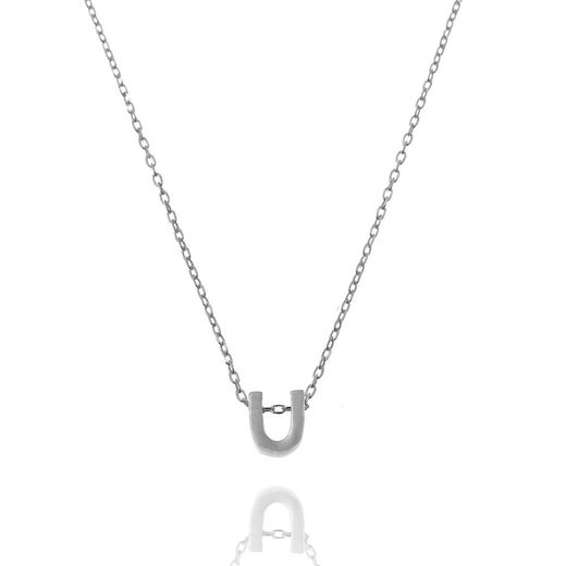 Colgante Plata Mujer CO00039URH Letra U En Brillo