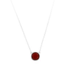 Colgante Plata Mujer COM0002PLGR Piedras Minerales Granate