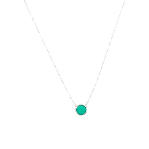 Colgante Plata Mujer COM0002PLOV Piedras Minerales Onix Verde