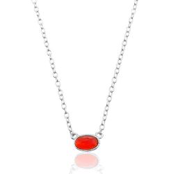 Colgante Plata Mujer 6x4mm COM0004RHCL Piedra Mineral Coral