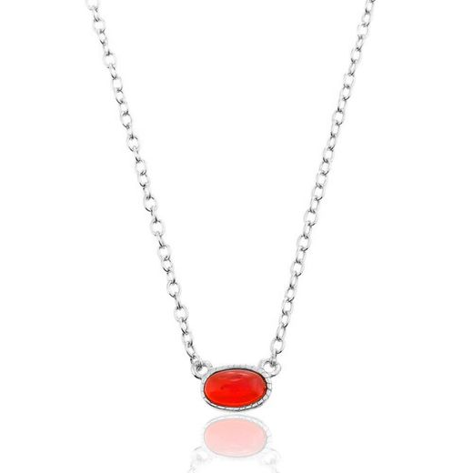 Colgante Plata Mujer 6x4mm COM0004RHCL Piedra Mineral Coral