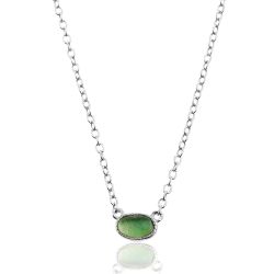 Colgante Plata Mujer 6x4mm COM0004RHOV Piedra Mineral Onix Verde