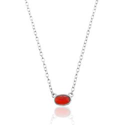 Colgante Plata Mujer 6x4mm COM0004RHRU Piedra Mineral Rubí