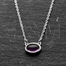 Colgante Plata Mujer COM0009RHAM Óvalo Piedra Mineral Rubí