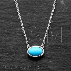 Colgante Plata Mujer COM0009RHTU Óvalo Piedra Mineral Turquesa