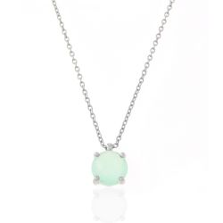 Colgante Plata Mujer COM0011RHCA Piedra Mineral Calcedonia