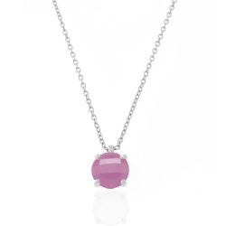 Colgante Plata Mujer COM0011RHCR Piedra Mineral Cuarzo Rosa
