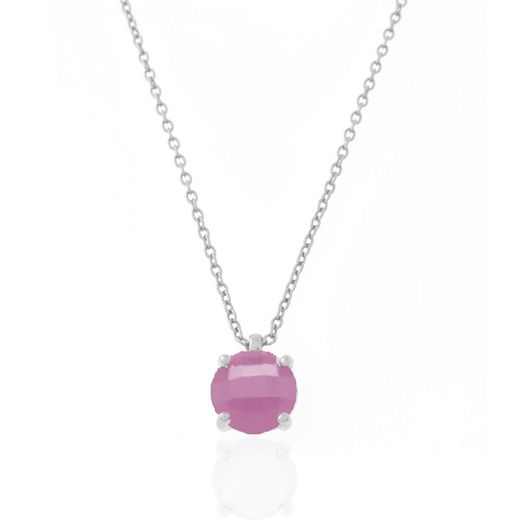 Colgante Plata Mujer COM0011RHCR Piedra Mineral Cuarzo Rosa