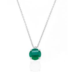 Colgante Plata Mujer COM0011RHOV Piedra Mineral Onix Verde
