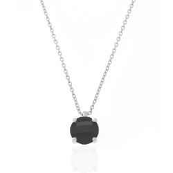 Colgante Plata Mujer COM0011RHOX Piedra Mineral Onix Negro