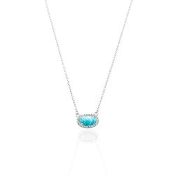 Colgante Plata Mujer COM0019RHAZ Piedra Mineral Amazonita Ovalada