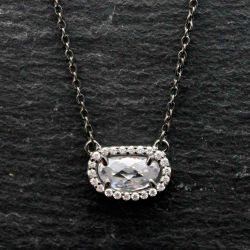 Colgante Plata Mujer COM0019RUCZ Piedra Mineral Cuarzo Ovalada