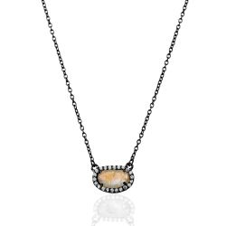 Colgante Plata Mujer COM0019RULA Piedra Mineral Labradorita Ovalada