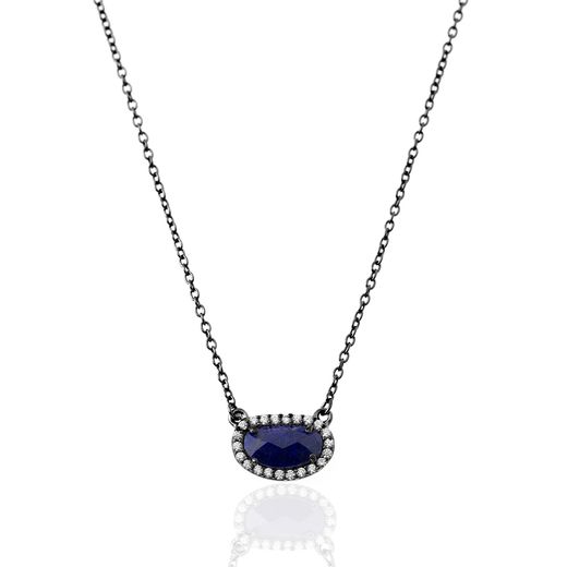 Colgante Plata Mujer COM0019RULP Piedra Mineral Lapislázuli Ovalada