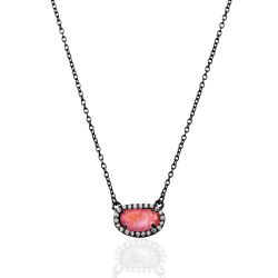 Colgante Plata Mujer COM0019RURU Piedra Mineral Rubí Ovalada