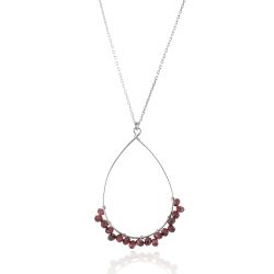 Colgante Plata Mujer COM0021RHGR Piedra Mineral Granate
