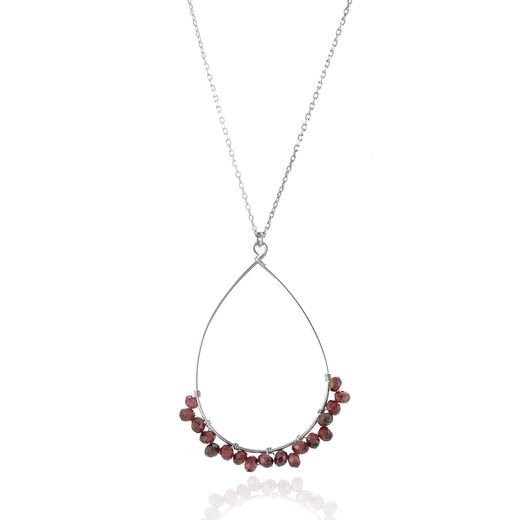 Colgante Plata Mujer COM0021RHGR Piedra Mineral Granate
