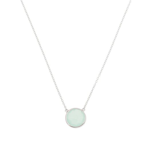 Colgante Plata Mujer COM0023RHCA Piedra Mineral Calcedonia Redonda