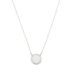 Colgante Plata Mujer COM0023RHCB Piedra Mineral Calcedonia Azul Redonda