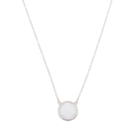 Colgante Plata Mujer COM0023RHCB Piedra Mineral Calcedonia Azul Redonda